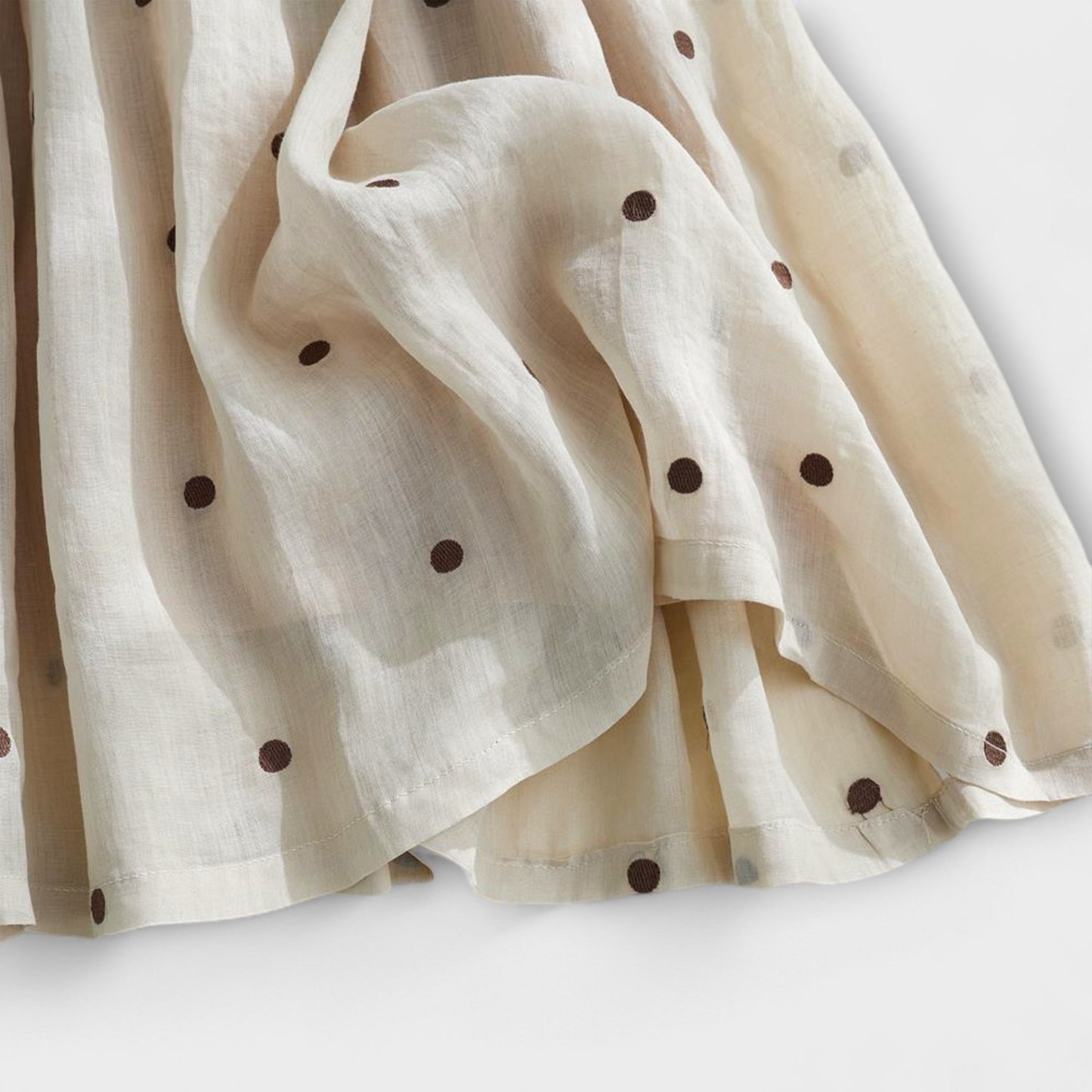 Speelse stippenrok van katoen-linnen