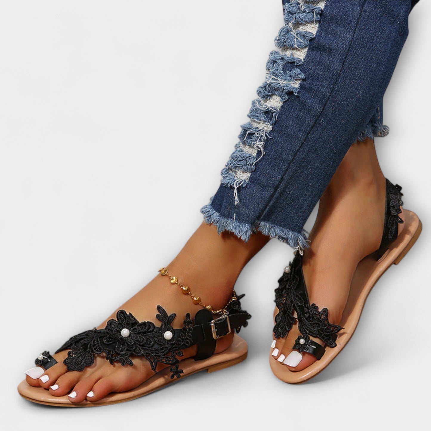 Boho - Comfortabele Sandalen met Bloemen & Enkelbandjes