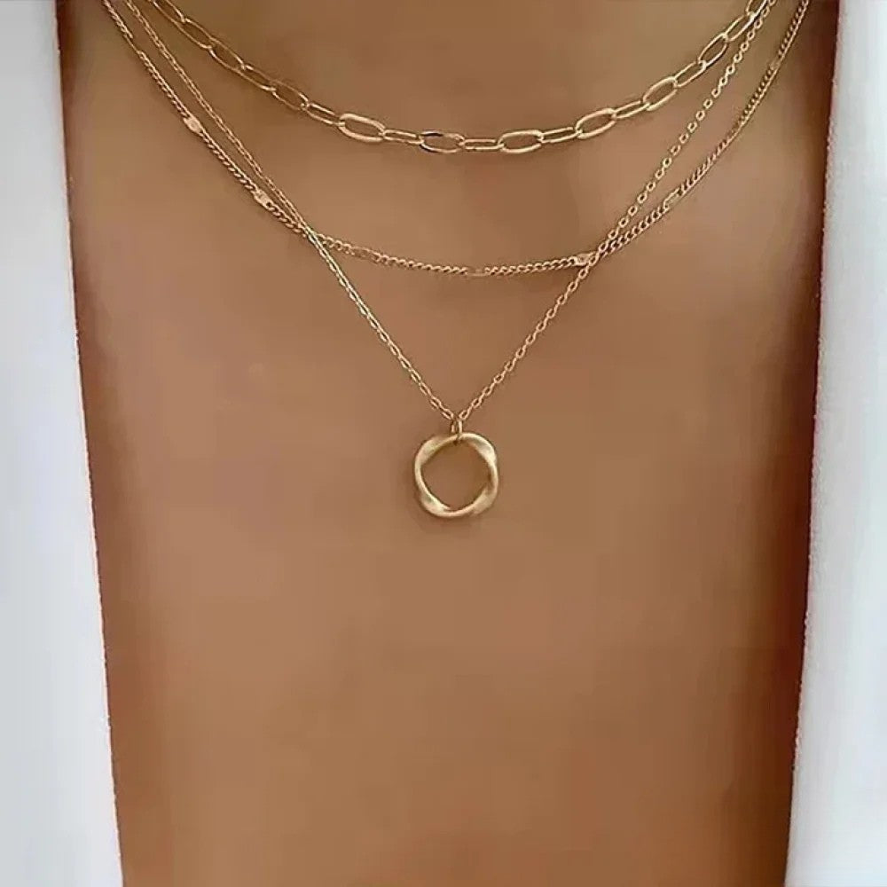 Retro Gouden Gelaagde Ketting