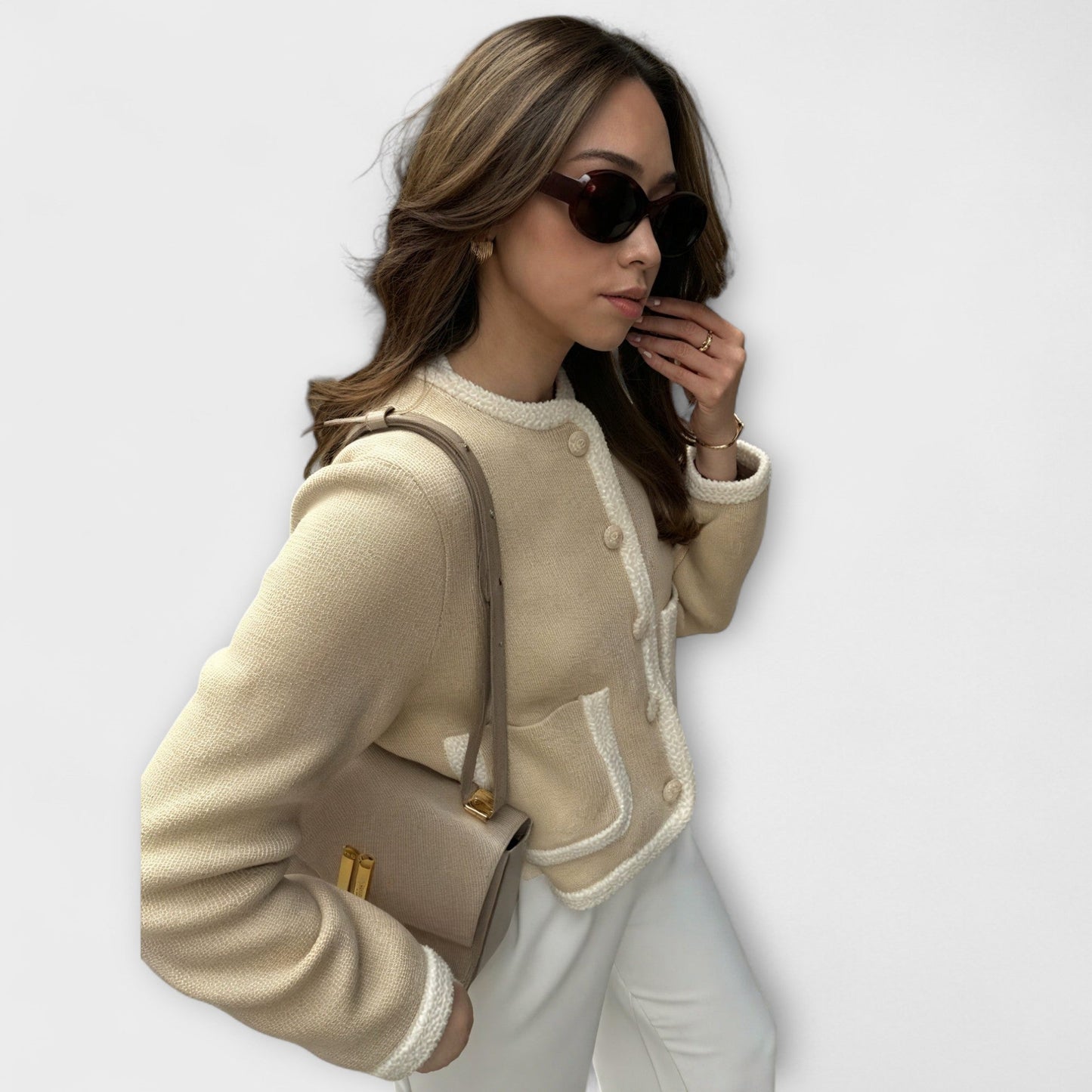 Klassieke cardigan met sierzakken