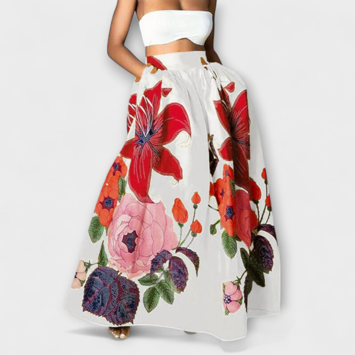 Ysolda - Schitterende Hoge Taille Floralprint Rok