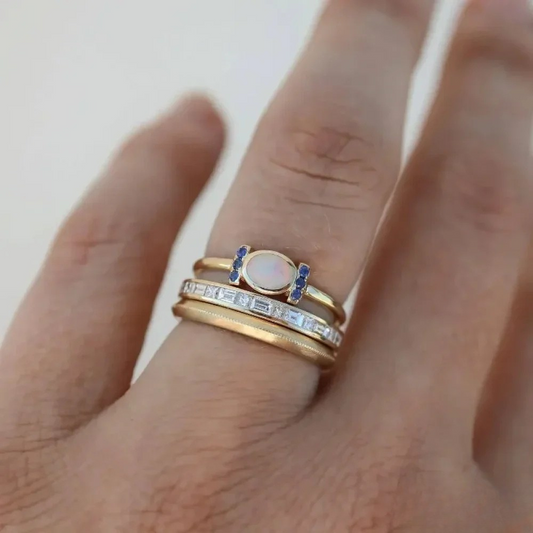 Set van Vintage Gouden Opal Ringen
