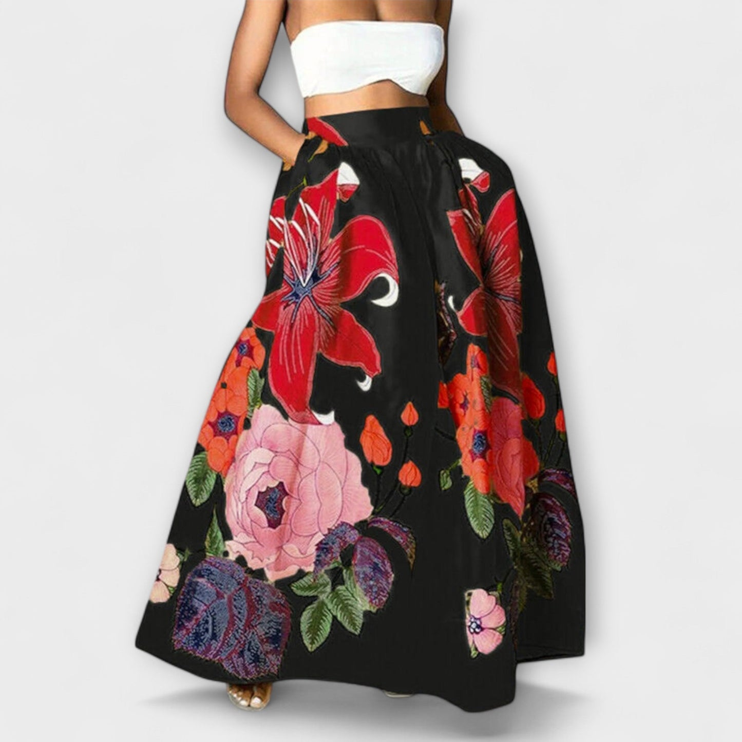 Ysolda - Schitterende Hoge Taille Floralprint Rok