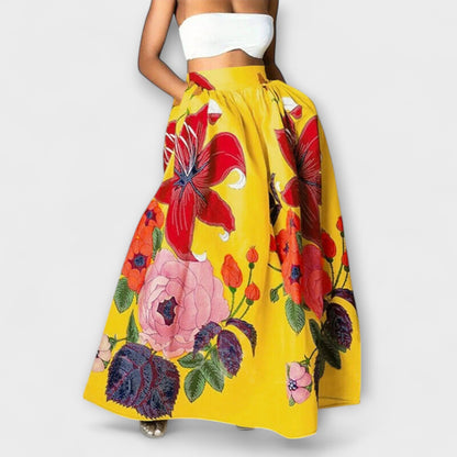 Ysolda - Schitterende Hoge Taille Floralprint Rok