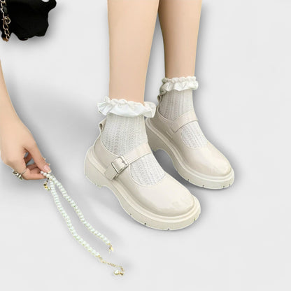 Parel - Luxe Parels Mary Jane Leren Schoenen