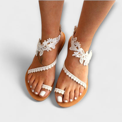 Boho - Comfortabele Sandalen met Bloemen & Enkelbandjes