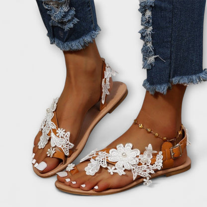 Boho - Comfortabele Sandalen met Bloemen & Enkelbandjes