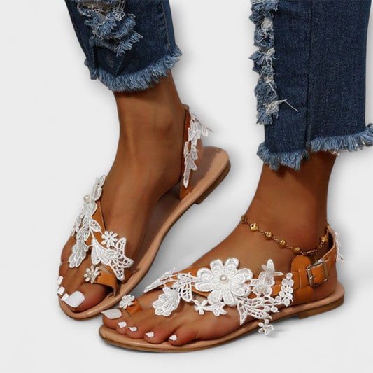 Boho - Comfortabele Sandalen met Bloemen & Enkelbandjes