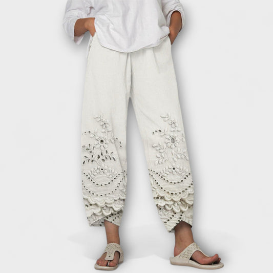 Chloe – Elegante Print Spitzenbroek